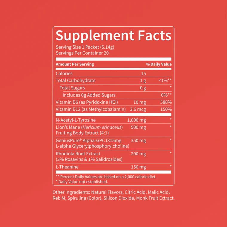 Blue Raspberry - No Caffeine - 20 servings